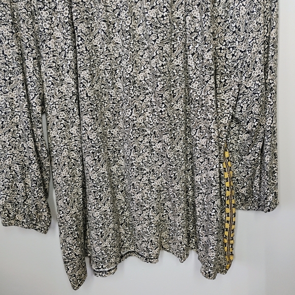 J Jill Ditsy Floral Blouse Womens Plus 3X Boho Bohemian Peasant Relaxed Flowy - Picture 5 of 13